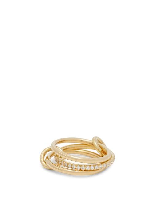 Matchesfashion.com Spinelli Kilcollin - Sonny Diamond Pav & 18kt Gold Ring - Womens - Gold