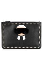 Fendi Karlito Leather Zip-pouch