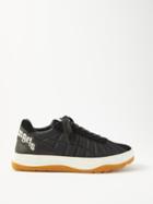 Palm Angels - Rainbow Panelled Suede And Canvas Trainers - Mens - Black White