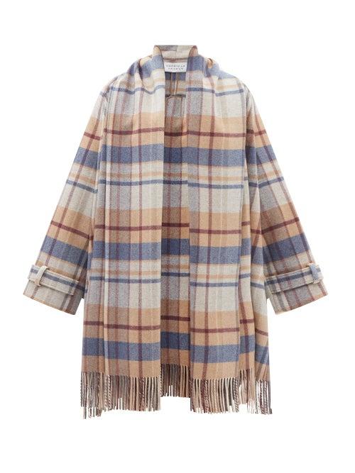 Gabriela Hearst - Cassandra Checked Cape Coat - Womens - Beige Multi