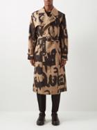 Alexander Mcqueen - Graffiti-print Faille Trench Coat - Mens - Beige Black