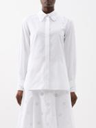 Chlo - Broderie-anglaise Cotton-poplin Shirt - Womens - White