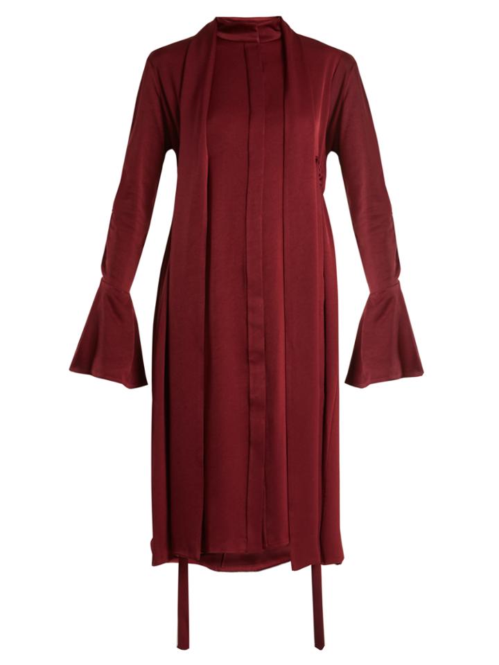 Ellery Inez Drawstring Crepe-back Satin Dress
