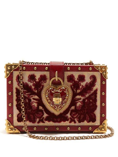 Matchesfashion.com Dolce & Gabbana - Brocade Velvet Box Bag - Womens - Red Multi