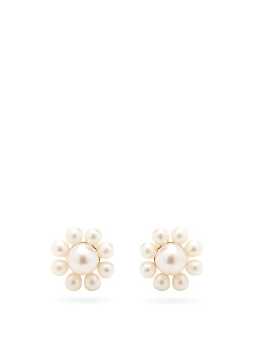 Matchesfashion.com Sophie Bille Brahe - Margherita Pearl & 14kt Gold Earrings - Womens - Pearl