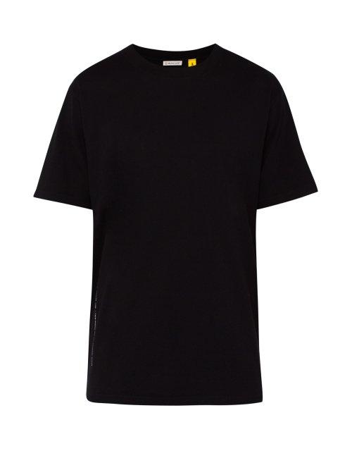 Matchesfashion.com 7 Moncler Fragment - Text Print Cotton Jersey T Shirt - Mens - Black