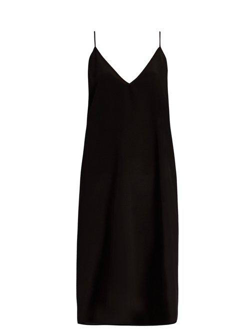 Matchesfashion.com Raey - V Neck Silk Slip Dress - Womens - Black