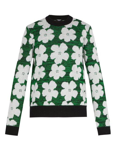 Matchesfashion.com Calvin Klein 205w39nyc - 1964 Flowers Alpaca And Wool Blend Sweater - Mens - Green