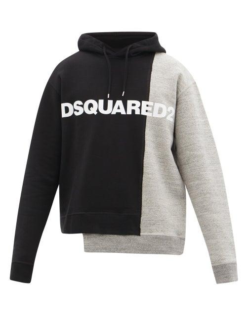 Mens Rtw Dsquared2 - Logo-print Cotton-jersey Hooded Sweatshirt - Mens - Grey