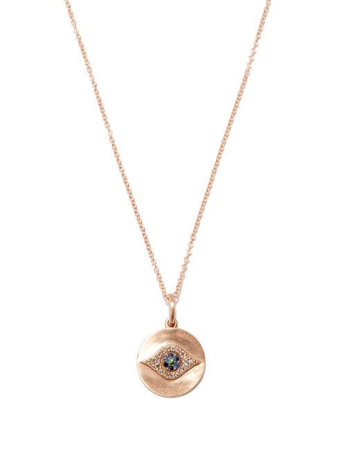 Ladies Fine Jewellery Ileana Makri - Evil Eye Diamond & 18kt Rose-gold Necklace - Womens - Rose Gold