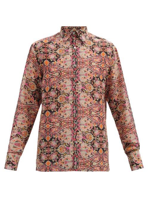 Matchesfashion.com 73 London - Paisley-print Silk-crepe De Chine Shirt - Mens - Multi