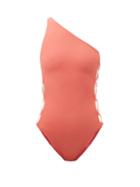 Norma Kamali - Mio One-shoulder Side-cutout Swimsuit - Womens - Coral