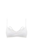 Ladies Beachwear The Attico - Scoop-neck Ribbed Bikini Top - Womens - White