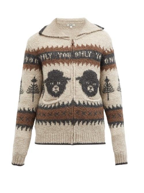 Matchesfashion.com Phipps - Smokey Bear-intarsia Wool-blend Cardigan - Mens - Brown