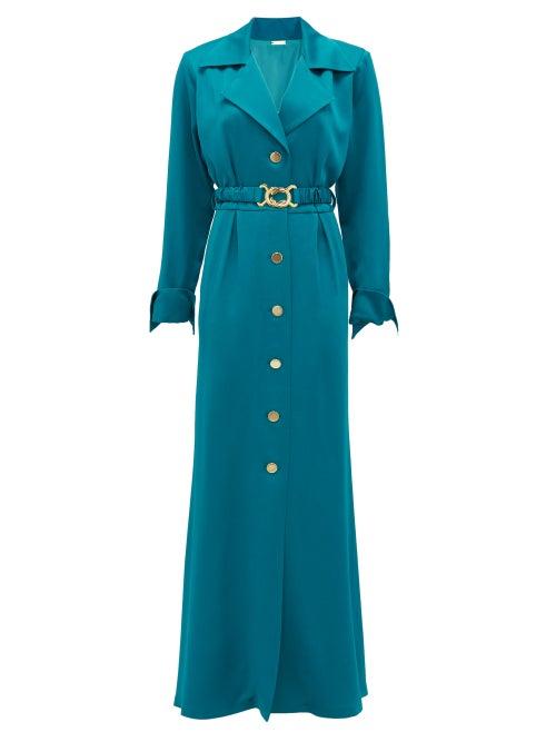 Matchesfashion.com Dodo Bar Or - Tamara Belted Shirt Dress - Womens - Blue