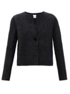 Matchesfashion.com Harris Wharf London - Velvet Button Tinsel Jacket - Womens - Dark Navy