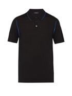 Matchesfashion.com Joseph - Stripe Merino Wool Polo Shirt - Mens - Black