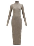 Raey - Recycled Merino-wool Blend Rib Roll-neck Dress - Womens - Light Brown