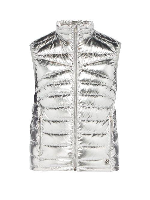 Matchesfashion.com Ralph Lauren Purple Label - Metallic Down Filled Gilet - Mens - Silver