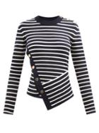 Alexander Mcqueen - Striped Wool-blend Sweater - Womens - Navy Stripe