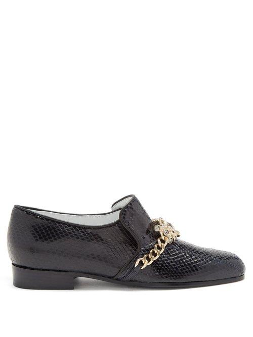 Matchesfashion.com Koch - Jewel And Crystal Embellished Leather Loafers - Womens - Black