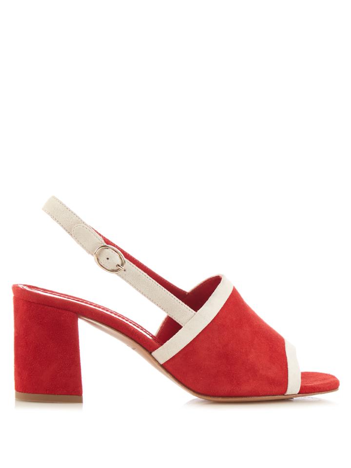 Mansur Gavriel Bi-colour Suede Block-heel Sandals