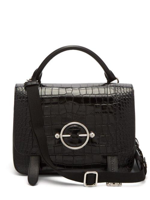 Matchesfashion.com Jw Anderson - Disc Patent Leather Satchel Bag - Womens - Black