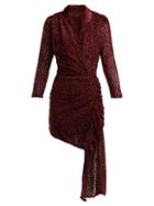 Matchesfashion.com Dodo Bar Or - Ava Asymmetric Polka Dot Fil Coup Dress - Womens - Dark Red