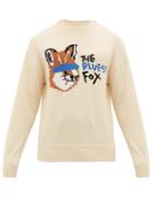 Matchesfashion.com Ader Error X Maison Kitsun - Fox Intarsia Wool Sweater - Mens - Cream