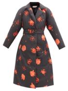 Marni - Rose-print Padded Trench Coat - Womens - Black