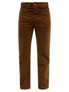 L.e.j - Cotton-corduroy Straight-leg Trousers - Mens - Brown