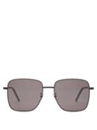 Matchesfashion.com Saint Laurent - Square Frame Metal Sunglasses - Womens - Black