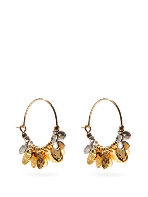 Matchesfashion.com Isabel Marant - Leaves Pendant Hoop Earrings - Womens - Silver Gold