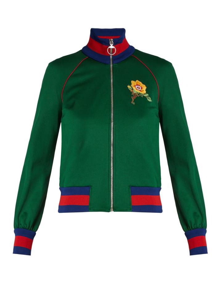 Gucci Flower And Tiger-appliqu Jersey Track Top
