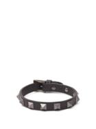Matchesfashion.com Valentino - Rockstud Leather Bracelet - Mens - Black