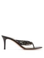 Matchesfashion.com Gianvito Rossi - Luxor Beaded-strap Leather Sandals - Womens - Black