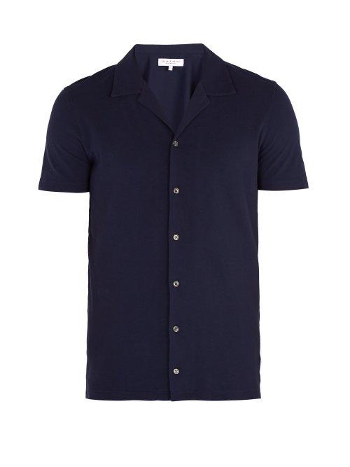 Matchesfashion.com Orlebar Brown - Travis Cotton Piqu Polo Shirt - Mens - Navy