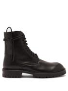 Matchesfashion.com Ann Demeulemeester - Leather Combat Boots - Mens - Black