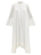 Matchesfashion.com Mimi Prober - Bronte Lace-trimmed Organic-cotton Shirt Dress - Womens - White