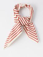 Toteme - Monogram-print Organic Cotton-blend Scarf - Womens - Cream Multi
