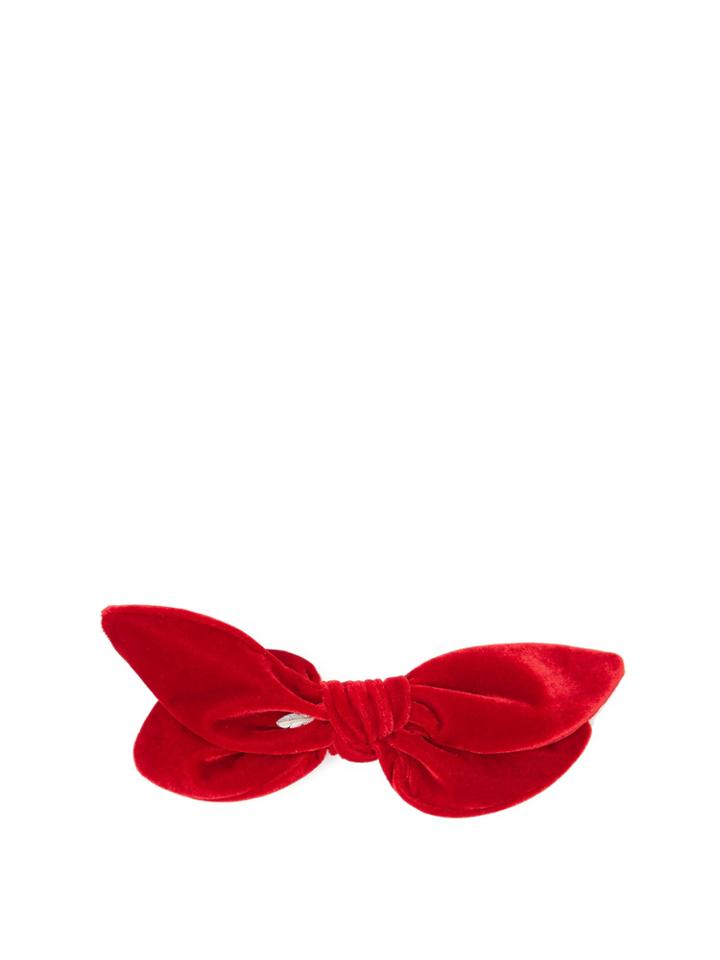 House Of Lafayette Knotted Double-bow Velvet Hair Slide