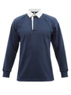 E. Tautz - Long-sleeve Cotton-jersey Polo Shirt - Mens - Navy