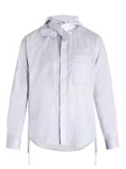 Craig Green Striped Tie-neck Hooded Cotton Shirt