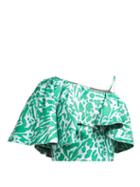 Matchesfashion.com Vika Gazinskaya - Cape Sleeve Leopard Jacquard Top - Womens - Green Multi
