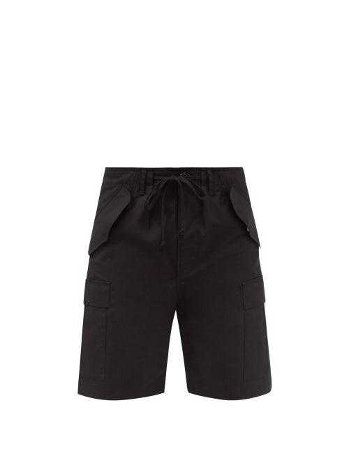 3man - Cargo-pocket Cotton-broadcloth Shorts - Mens - Black