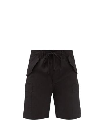 3man - Cargo-pocket Cotton-broadcloth Shorts - Mens - Black