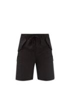 3man - Cargo-pocket Cotton-broadcloth Shorts - Mens - Black
