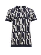 Matchesfashion.com Odyssee - Geometric Patterned Polo Top - Mens - Navy Multi