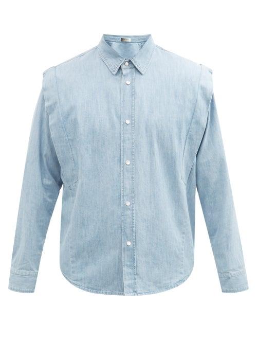 Matchesfashion.com Isabel Marant - Marlinah Extended-shoulder Denim Shirt - Mens - Light Blue