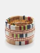 Roxanne Assoulin - Match Set Enamel Bracelet Set - Womens - Brown Multi